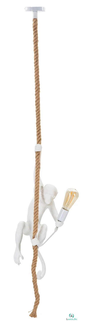 Lustra Monkey, Mauro Ferretti, Ø27 x 60 cm, 1 x E27, 20W, polirasina, alb