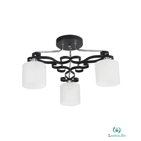 Lustra Agatha Crom+Negru+Alb 3xE27 60W