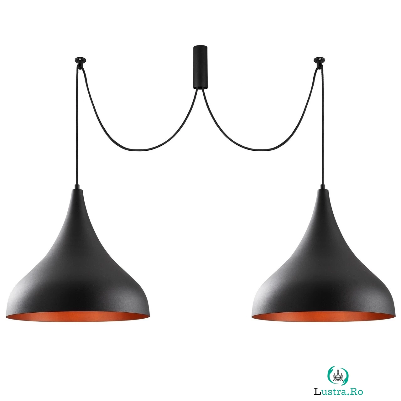 Lustra Berceste N-1392, Noor, 131 x 127 cm, 2 x E27, 100W, negru la 502.00 lei ron