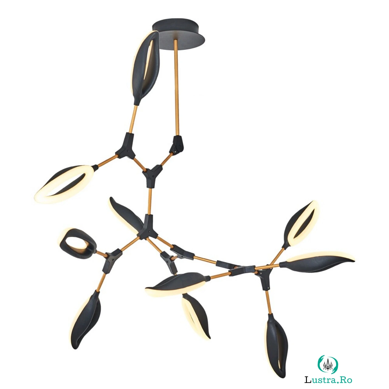 Lustra, Lightric, 414LRC1338, Metal, Negru