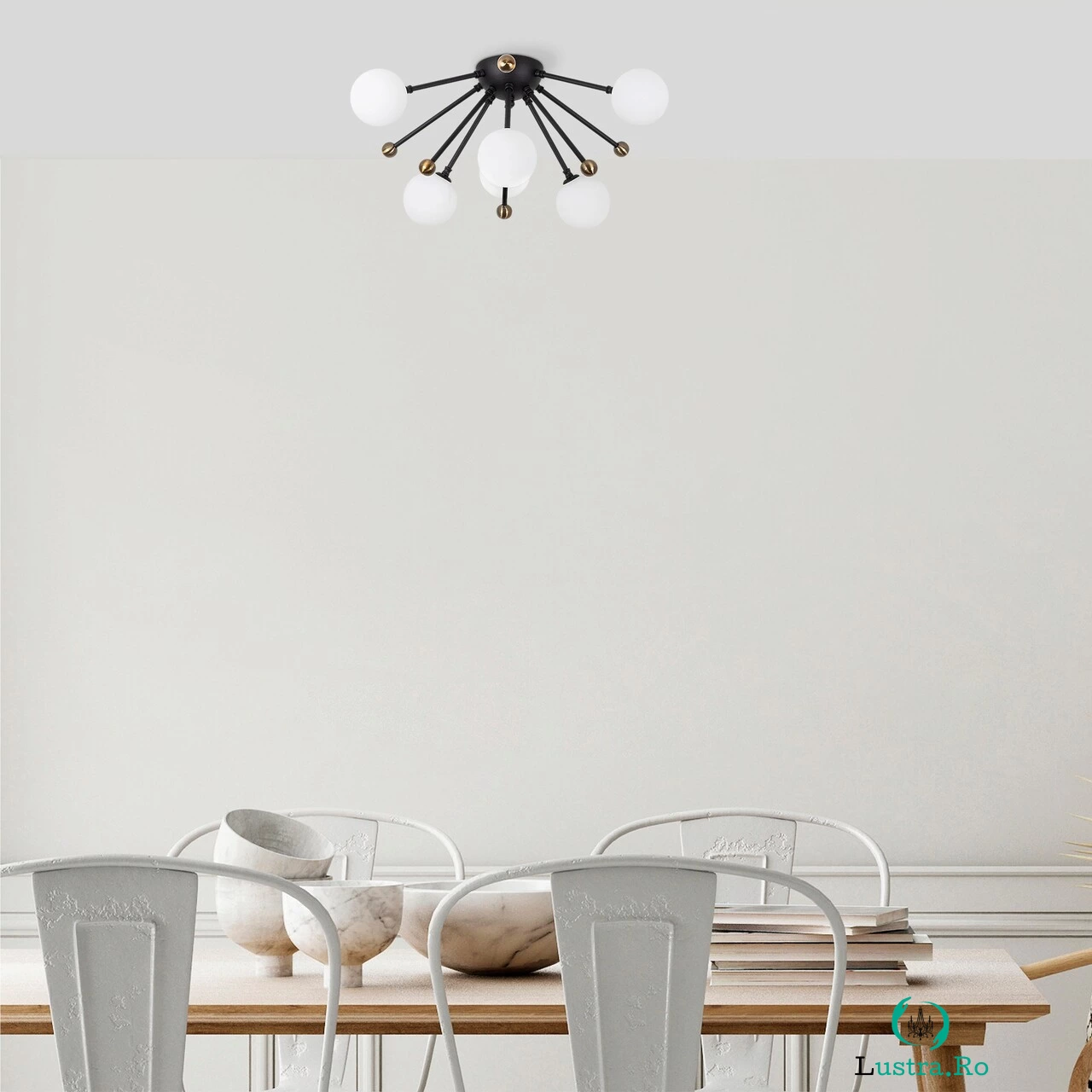 Lustra, Fulgor, 942FLG1321, Metal, Negru / Antic / Alb la 937.00 lei ron