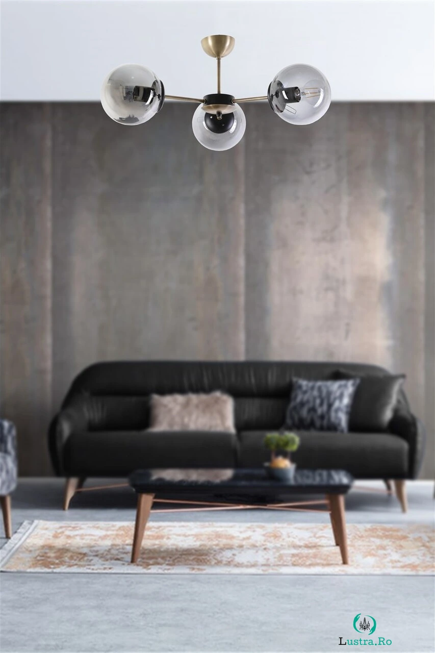 Lustra, Venus, Stala, 55 x 25 cm, 3 x E27, 60W, cupru/fumuriu la 396.00 lei ron