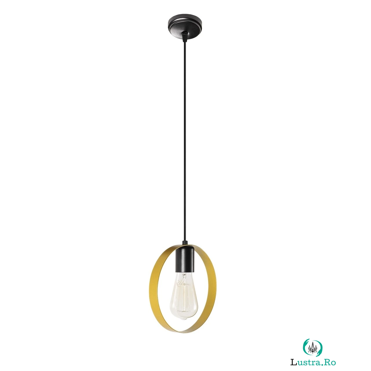 Lustra Opviq Halka, 20x113 cm, E27, 40 W, negru/auriu la 99.00 lei ron