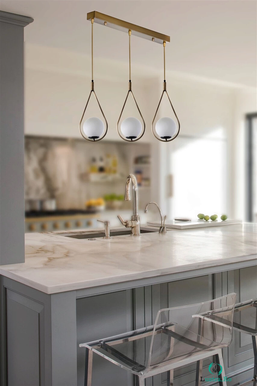Lustra, Stala, 846STL2871, Metal, Alb / Cupru la 577.00 lei ron