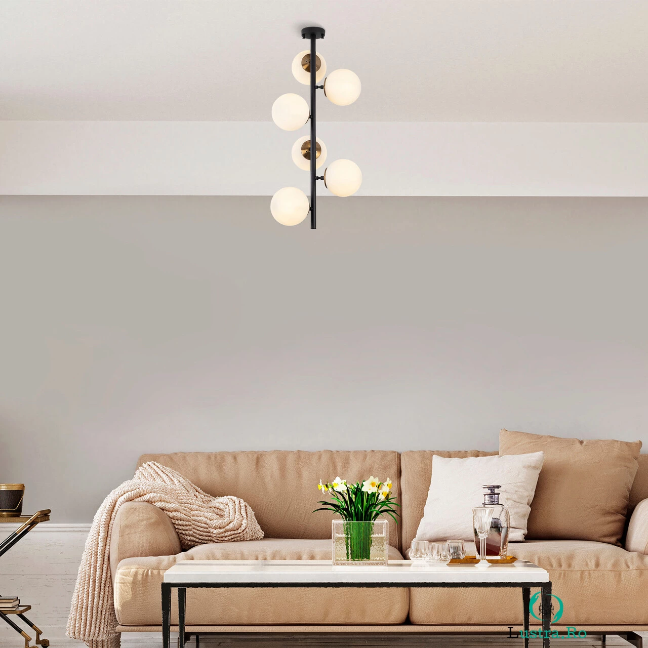 Lustra, Fulgor, 942FLG1198, Metal, Negru / Antic / Crem la 946.00 lei ron