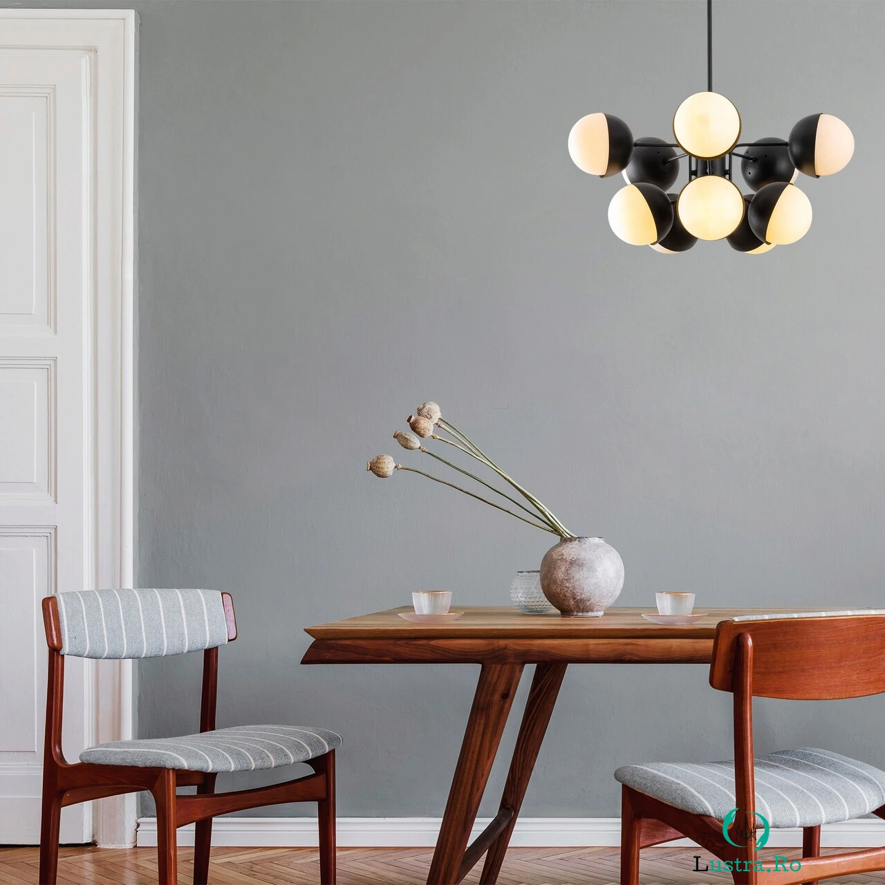 Lustra, Tatum, 584TTM1286, Metal, Alb/Negru la 1,690.00 lei ron