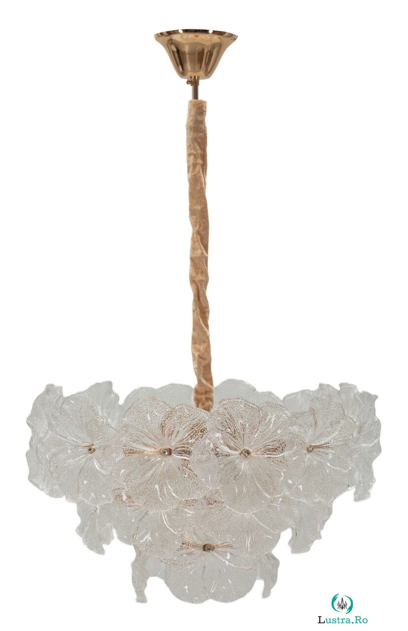 Lustra Ibiscus, Mauro Ferretti, 5 x E14, 20W, 47x30 cm, sticla/fier, multicolor