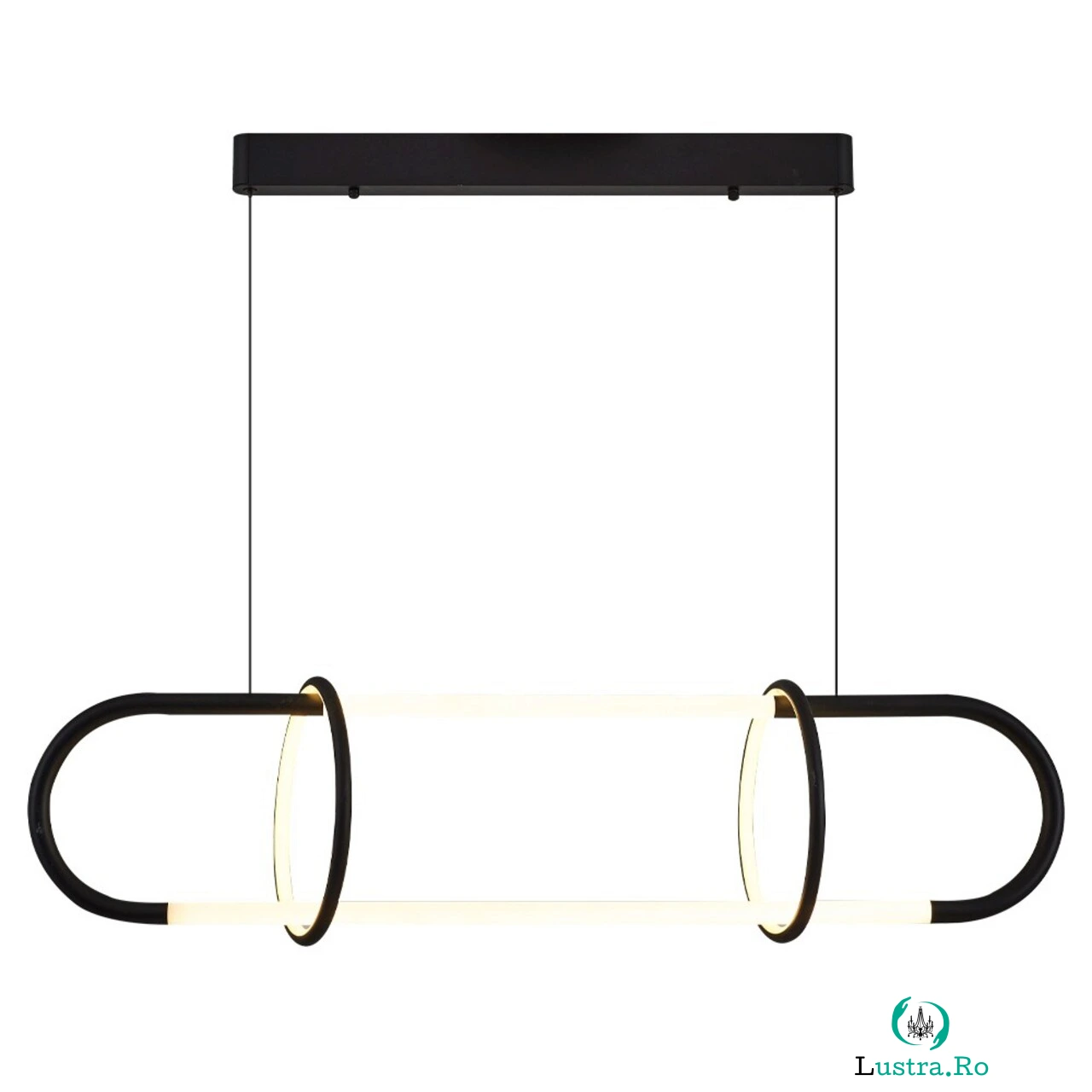 Lustra, Lightric, 414LRC1837, Metal, Negru la 1,682.00 lei ron
