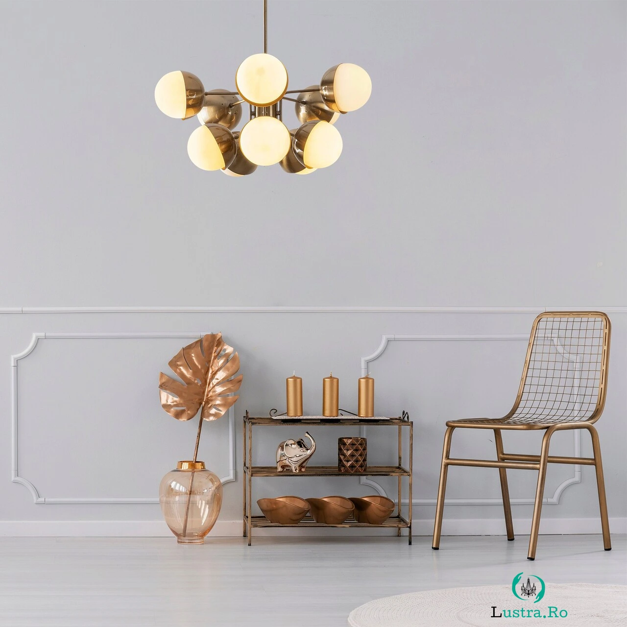 Lustra, Tatum, 584TTM1288, Metal, Aur/Alb la 1,690.00 lei ron