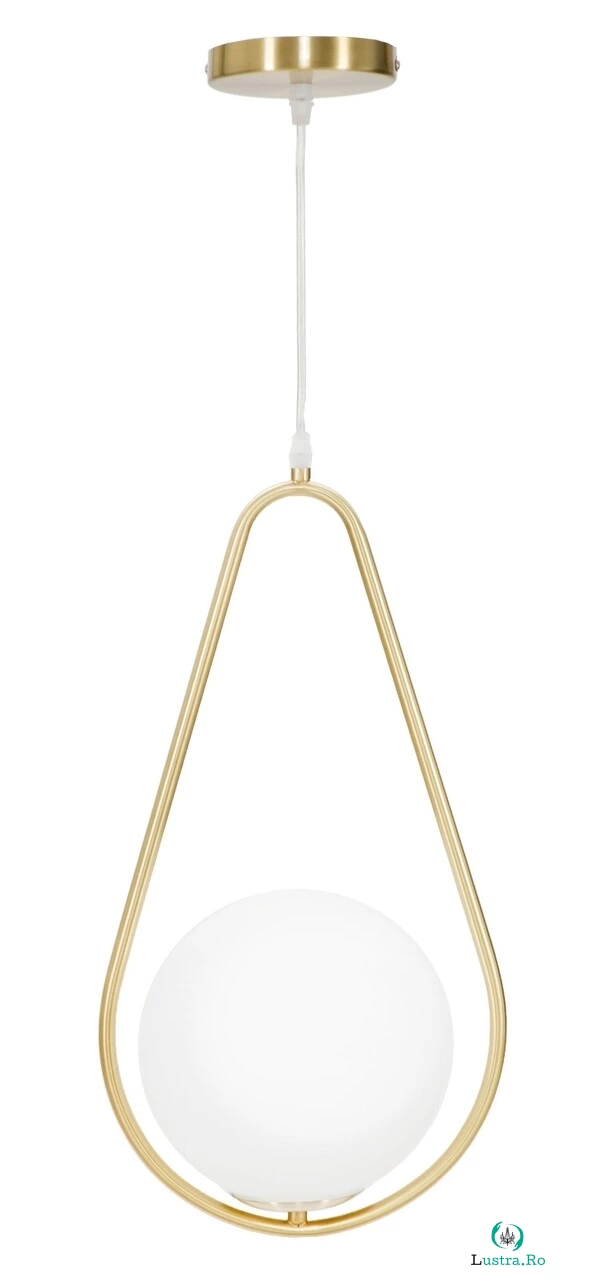 Lustra Glamy Drop, Mauro Ferretti, 24 x 20 x 46 cm, 1 x E14, 20W, fier/sticla, auriu