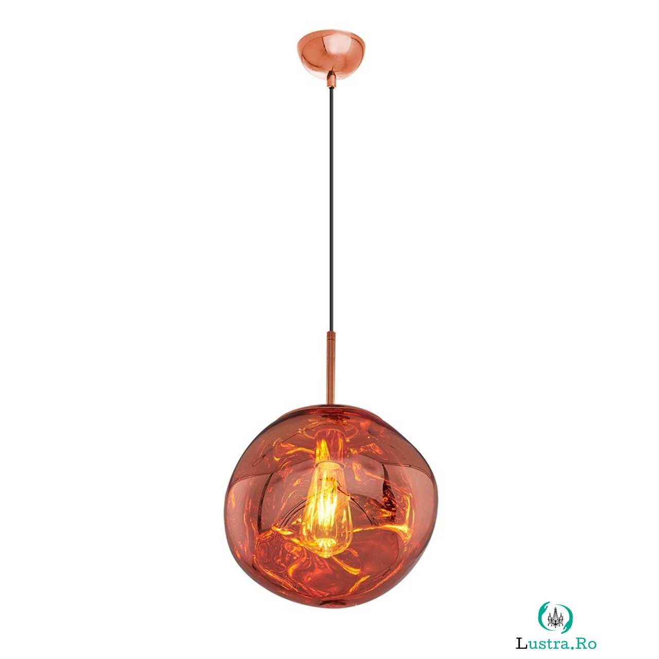 Lustra, Lightric, 414LRC1259, Corp din acril, Auriu roz